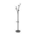 Alba Festival Coat Stand with Umbrella Holder, Five Knobs, 14w x 14d x 73.67h, Black