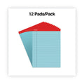 Universal Colored Perforated Ruled Writing Pads, Wide/Legal Rule, 50 Blue 8.5 x 11 Sheets, Dozen
