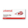 Universal Correction Tape Dispenser, Non-Refillable, Transparent Red Applicator, 0.2" x 315", 2/Pack