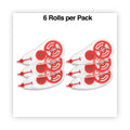Universal Correction Tape Dispenser, Non-Refillable, White Applicator, 0.2" x 315", 6/Pack