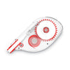 Universal Side-Application Correction Tape, Transparent Red Applicator, 0.2" x 393", 6/Pack