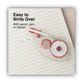 Universal Side-Application Correction Tape, Transparent Red Applicator, 0.2" x 393", 6/Pack