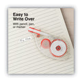 Universal Side-Application Correction Tape, Non-Refillable, Transparent Gray/Red Applicator,  0.2" x 393", 10/Pack