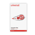 Universal Correction Tape Dispenser, Non-Refillable, Transparent Red Applicator, 0.2" x 315", 10/Pack