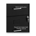 Alera Soho Vertical File Cabinet, 2 Drawers: File/File, Letter, Black, 14" x 18" x 24.1"
