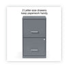 Alera Soho Vertical File Cabinet, 2 Drawers: File/File, Letter, Charcoal, 14" x 18" x 24.1"