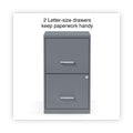 Alera Soho Vertical File Cabinet, 2 Drawers: File/File, Letter, Charcoal, 14" x 18" x 24.1"
