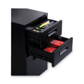 Alera File Pedestal, Left or Right, 3-Drawers: Box/Box/File, Legal/Letter, Black, 14.96" x 19.29" x 27.75"