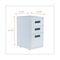 Alera File Pedestal, Left or Right, 3-Drawers: Box/Box/File, Legal/Letter, Light Gray, 14.96" x 19.29" x 27.75"