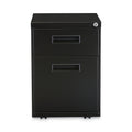 Alera File Pedestal, Left or Right, 2-Drawers: Box/File, Legal/Letter, Black, 14.96" x 19.29" x 21.65"