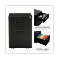 Alera File Pedestal, Left or Right, 2-Drawers: Box/File, Legal/Letter, Black, 14.96" x 19.29" x 21.65"