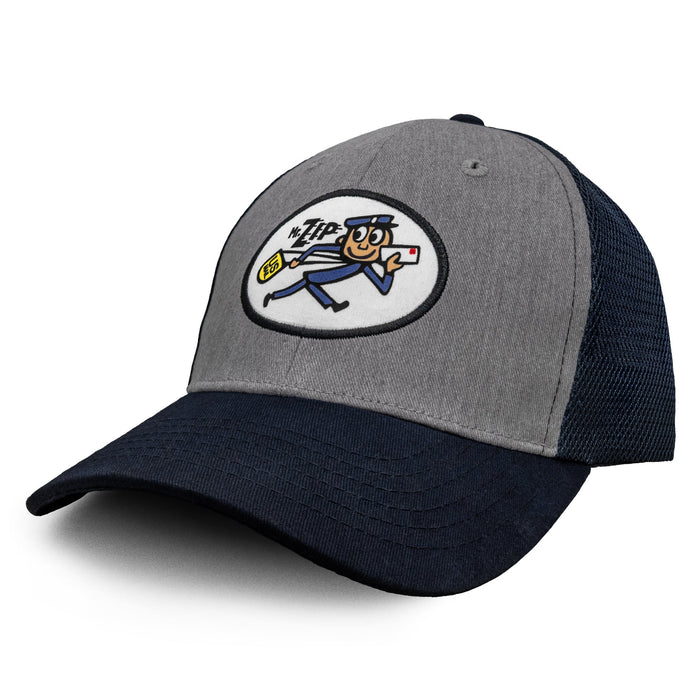 USPS Mr Zip Mesh Back Hat - Gray and Navy Blue by Tee Luv