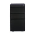 Alera File Pedestal with Full-Length Pull, Left or Right, 3-Drawers: Box/Box/File, Legal/Letter, Black, 14.96" x 19.29" x 27.75"