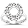 0.48 Carat Genuine White Diamond 14K White Gold Semi Mount Ring - holds 8.00mm Round Gemstone by Bids.com