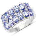 3.16 Carat Genuine Tanzanite & White Topaz .925 Sterling Silver Ring by Bids.com