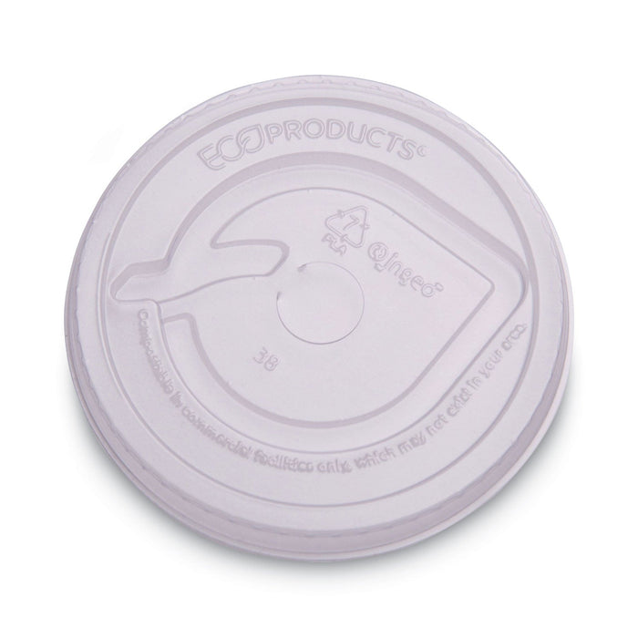Eco-Products GreenStripe Renewable and Compost Cold Cup Flat Lids, Fits 9 oz to 24 oz Cups, Clear, 100/Pack, 10 Packs/Carton