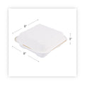 Eco-Products Vanguard Renewable and Compostable Sugarcane Clamshells, 1-Compartment, 8 x 8 x 3, White, 200/Carton