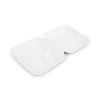 Eco-Products Renewable and Compost Sugarcane Clamshells, 3-Compartment, 9 x 9 x 3, White, 50/Pack, 4 Packs/Carton