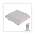Eco-Products Renewable and Compost Sugarcane Clamshells, 3-Compartment, 9 x 9 x 3, White, 50/Pack, 4 Packs/Carton