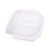 Eco-Products Clear Clamshell Hinged Food Containers, 6 x 6 x 3, Plastic, 80/Pack, 3 Packs/Carton