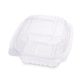 Eco-Products Clear Clamshell Hinged Food Containers, 6 x 6 x 3, Plastic, 80/Pack, 3 Packs/Carton
