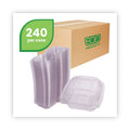 Eco-Products Clear Clamshell Hinged Food Containers, 6 x 6 x 3, Plastic, 80/Pack, 3 Packs/Carton
