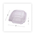 Eco-Products Clear Clamshell Hinged Food Containers, 6 x 6 x 3, Plastic, 80/Pack, 3 Packs/Carton