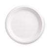 Eco-Products Renewable and Compostable Sugarcane Plates, 9" dia, Natural White, 50/Packs