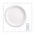 Eco-Products Renewable and Compostable Sugarcane Plates, 9" dia, Natural White, 50/Packs