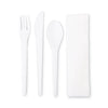 Eco-Products Plantware Compostable Cutlery Kit, Knife/Fork/Spoon/Napkin, 6", Pearl White, 250 Kits/Carton