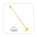 Boardwalk Quick Change Side-Latch Plastic Mop Head Handle, 60" Aluminum Handle, Yellow