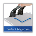 Swingline 28-Sheet Comfort Handle Steel Two-Hole Punch, 1/4" Holes, Black/Gray