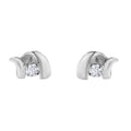.925 Sterling Silver Round Cut Diamond Fashion Stud Earrings (0.10 cttw, I-J Color, I2-I3 Clarity) by Bids.com