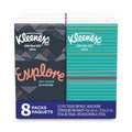 Kleenex On The Go Packs Facial Tissues, 3-Ply, White, 10 Sheets/Pouch, 8 Pouches/Pack
