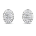 Sterling Silver Round Diamond Oval Cluster Earrings (1/2 cttw, I-J Color, I2-I3 Clarity) by Bids.com