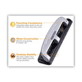 Bostitch 12-Sheet EZ Squeeze Three-Hole Punch, 9/32" Holes, Black/Silver