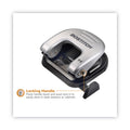 Bostitch 20-Sheet EZ Squeeze Two-Hole Punch, 9/32" Holes, Black/Silver