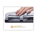 Bostitch 12-Sheet EZ Squeeze Three-Hole Punch, 9/32" Holes, Black/Silver