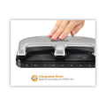 Bostitch 20-Sheet EZ Squeeze Three-Hole Punch, 9/32" Holes, Black/Silver
