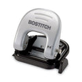 Bostitch 20-Sheet EZ Squeeze Two-Hole Punch, 9/32" Holes, Black/Silver