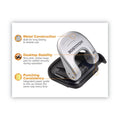 Bostitch 20-Sheet EZ Squeeze Two-Hole Punch, 9/32" Holes, Black/Silver