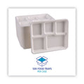 Boardwalk Bagasse Dinnerware, 5-Compartment Tray, 10 x 8, White, 500/Carton
