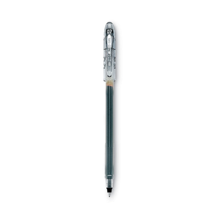 Pilot Neo-Gel Gel Pen, Stick, Fine 0.7 mm, Black Ink, Black Barrel, Dozen