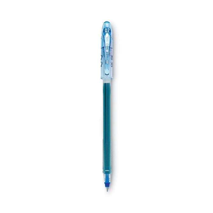 Pilot Neo-Gel Gel Pen, Stick, Fine 0.7 mm, Blue Ink, Blue Barrel, Dozen