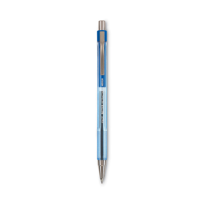 Pilot Better Ballpoint Pen, Retractable, Medium 1 mm, Blue Ink, Translucent Blue Barrel, Dozen