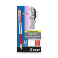 Pilot EasyTouch Ballpoint Pen, Retractable, Fine 0.7 mm, Red Ink, Clear Barrel, Dozen