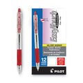 Pilot EasyTouch Ballpoint Pen, Retractable, Fine 0.7 mm, Red Ink, Clear Barrel, Dozen