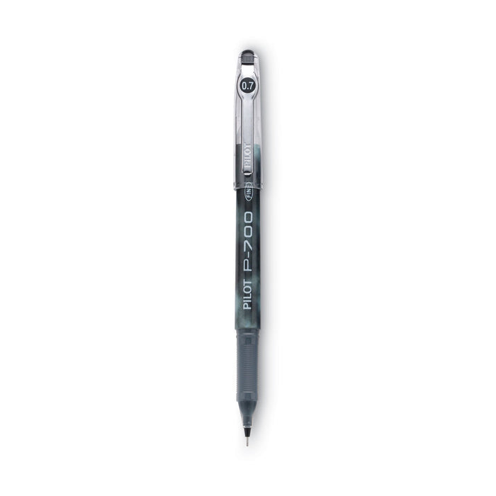 Pilot Precise P-700 Gel Pen, Stick, Fine 0.7 mm, Black Ink, Black Barrel, Dozen