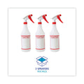 Boardwalk Trigger Spray Bottle, 32 oz, Clear/Red, HDPE, 3/Pack