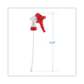 Boardwalk Trigger Sprayer 250, 9.25" Tube Fits 32 oz Bottles, Red/White, 24/Carton